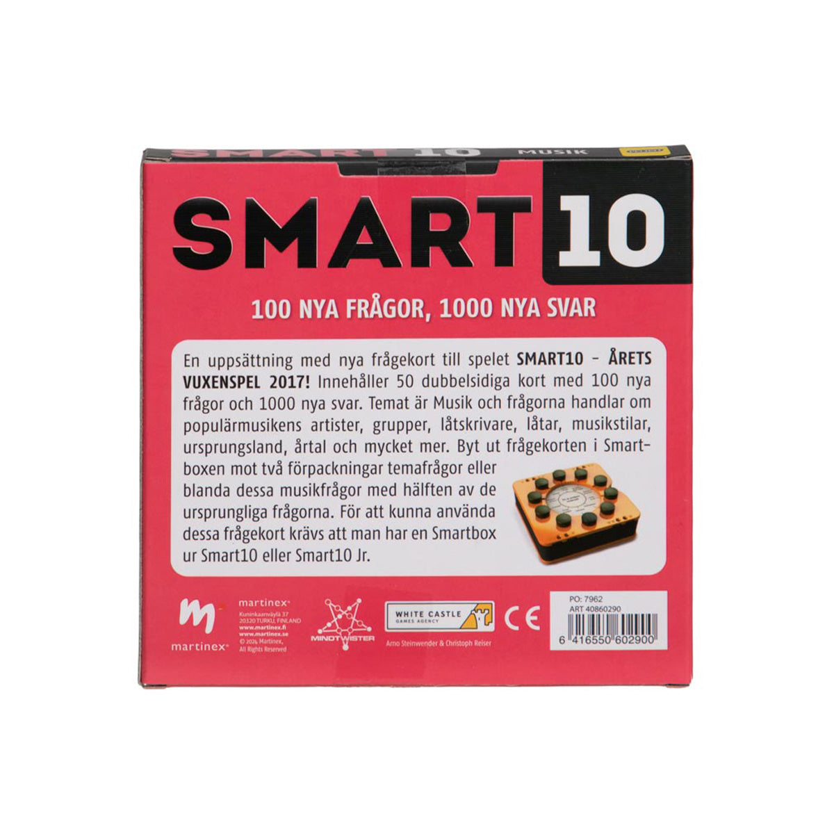 Smart10-frågekort Musik (svenska)