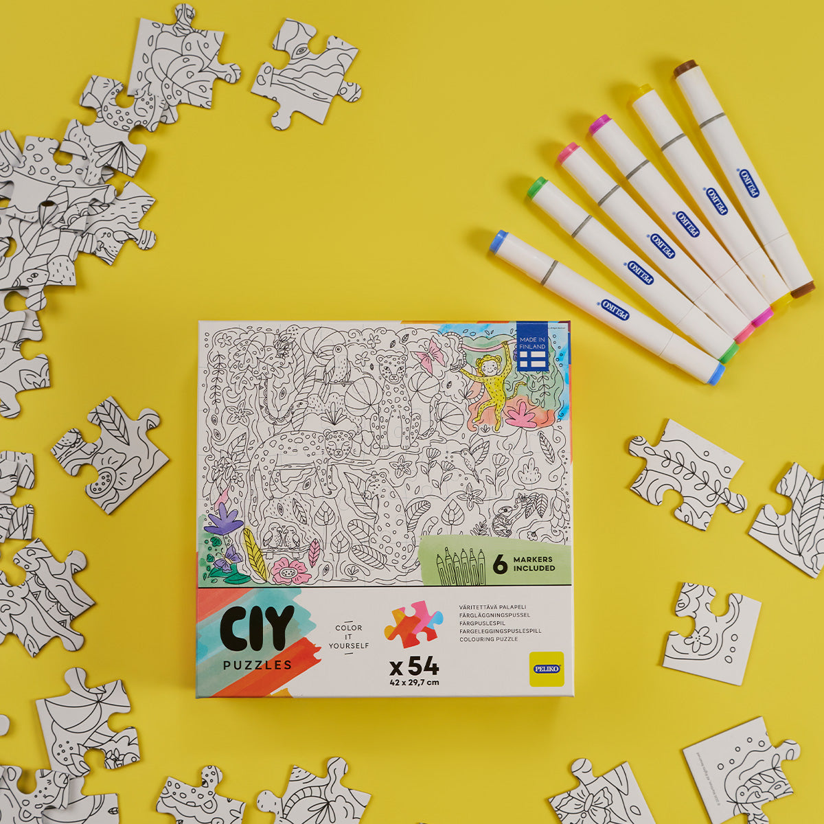 CIY-palapeli 54 palaa ja tussit Viidakko