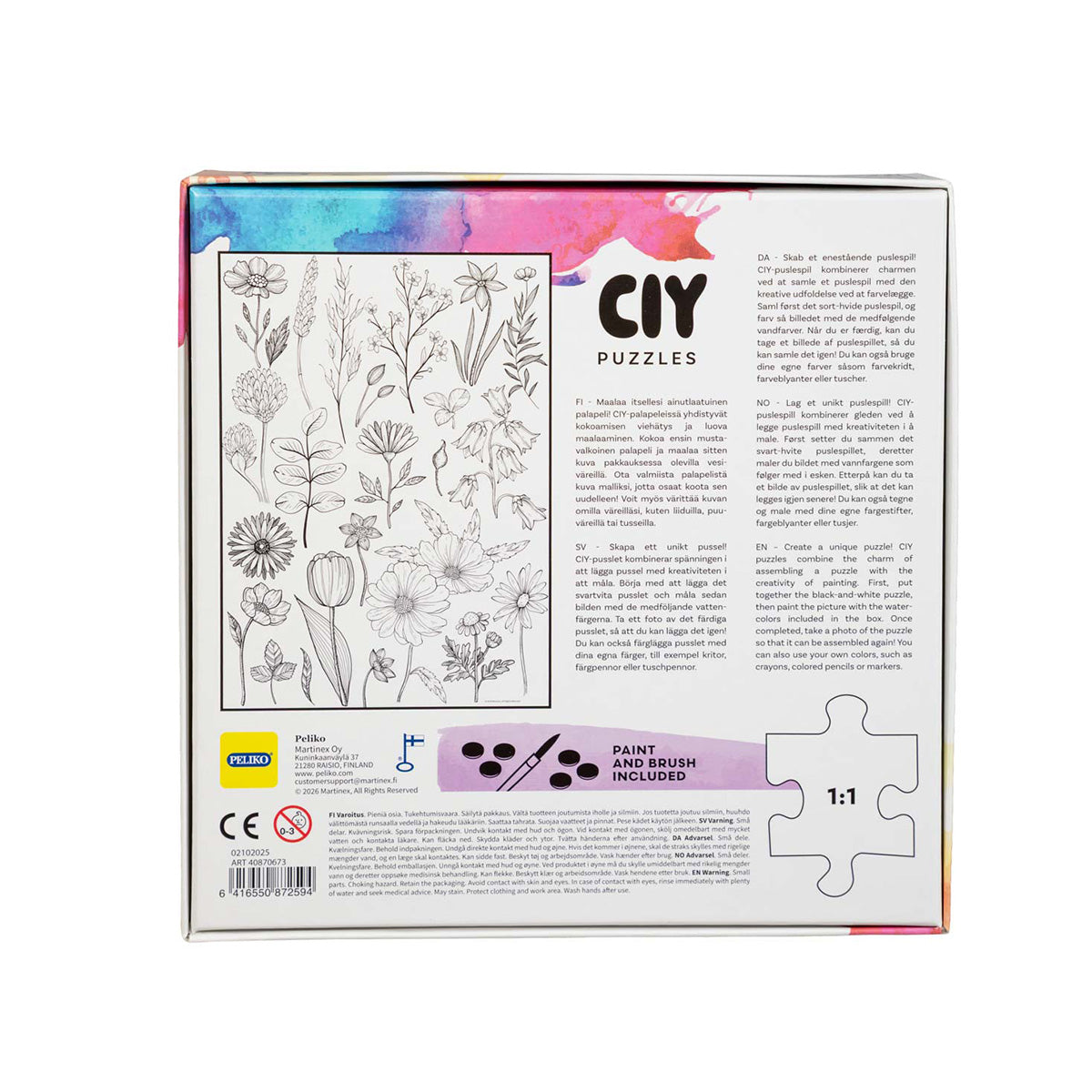 CIY-palapeli 99 palaa ja vesivärit Kukat
