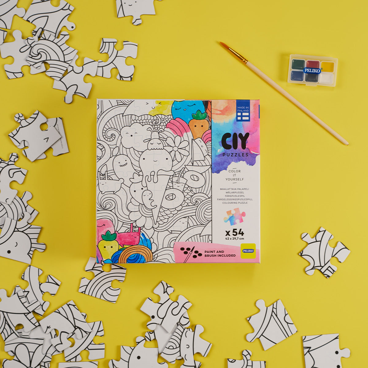 CIY-palapeli  54 palaa ja vesivärit Jäätelö