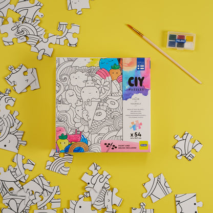 CIY-palapeli  54 palaa ja vesivärit Jäätelö