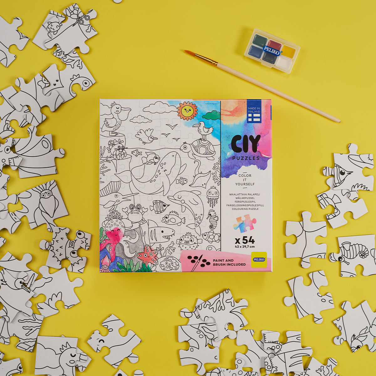 CIY-palapeli  54 palaa ja vesivärit Meri