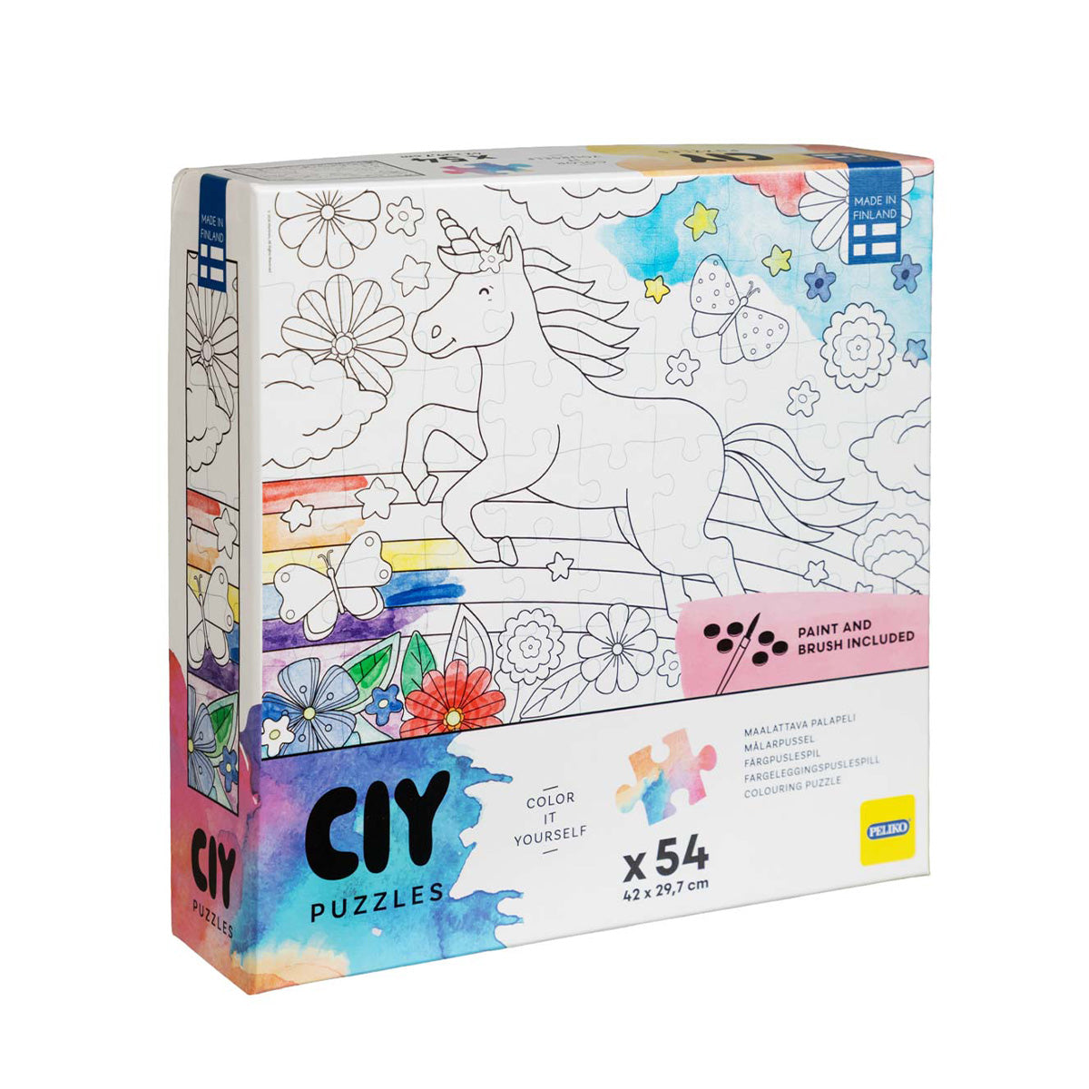 CIY-palapeli  54 palaa ja vesivärit Yksisarvinen