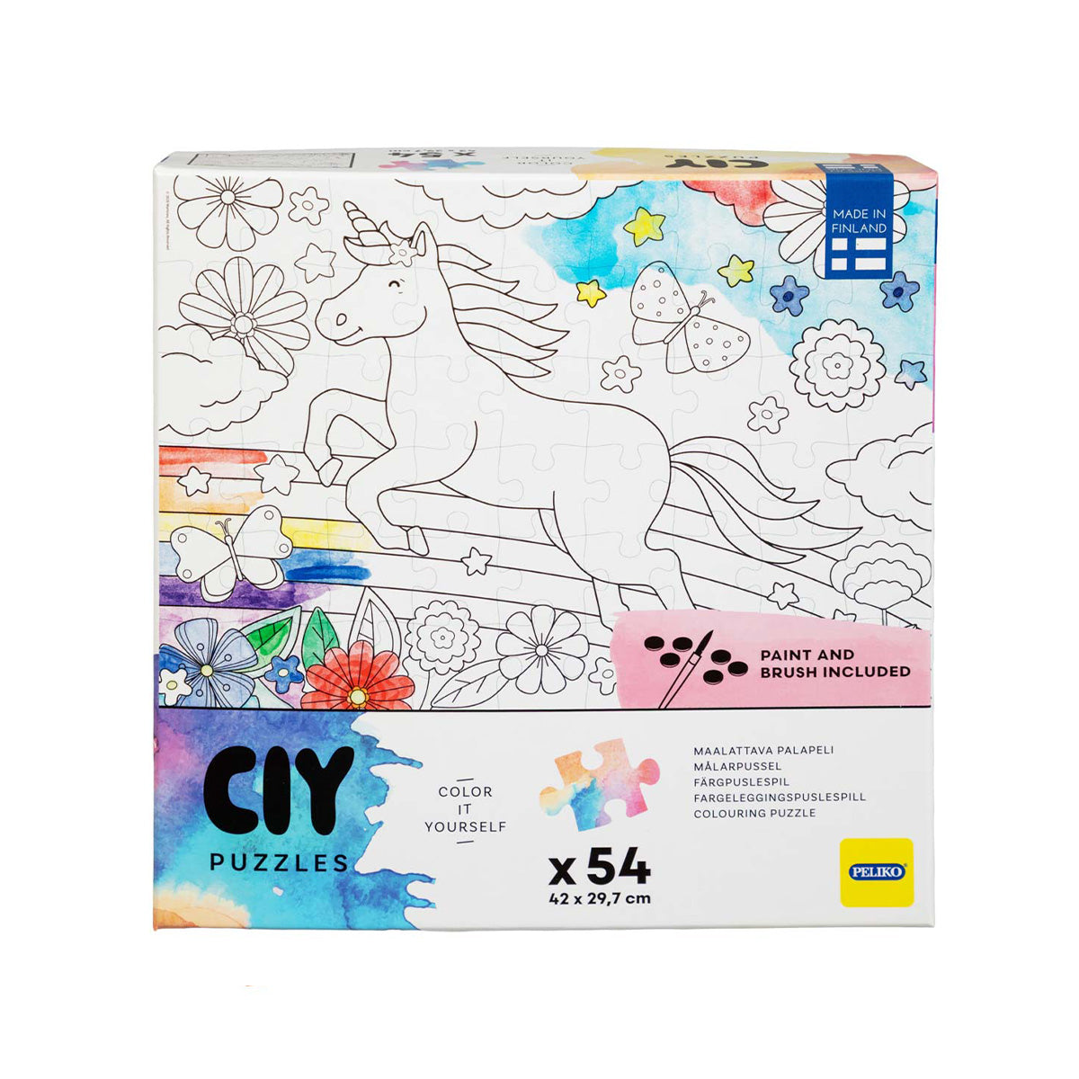 CIY-palapeli  54 palaa ja vesivärit Yksisarvinen