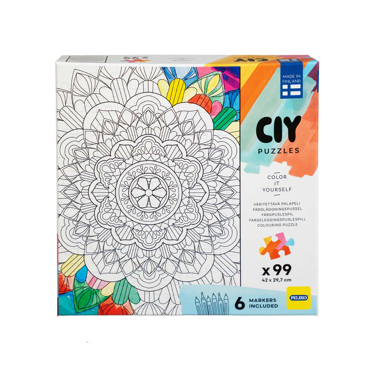 CIY-palapeli 99 palaa ja tussit Mandala