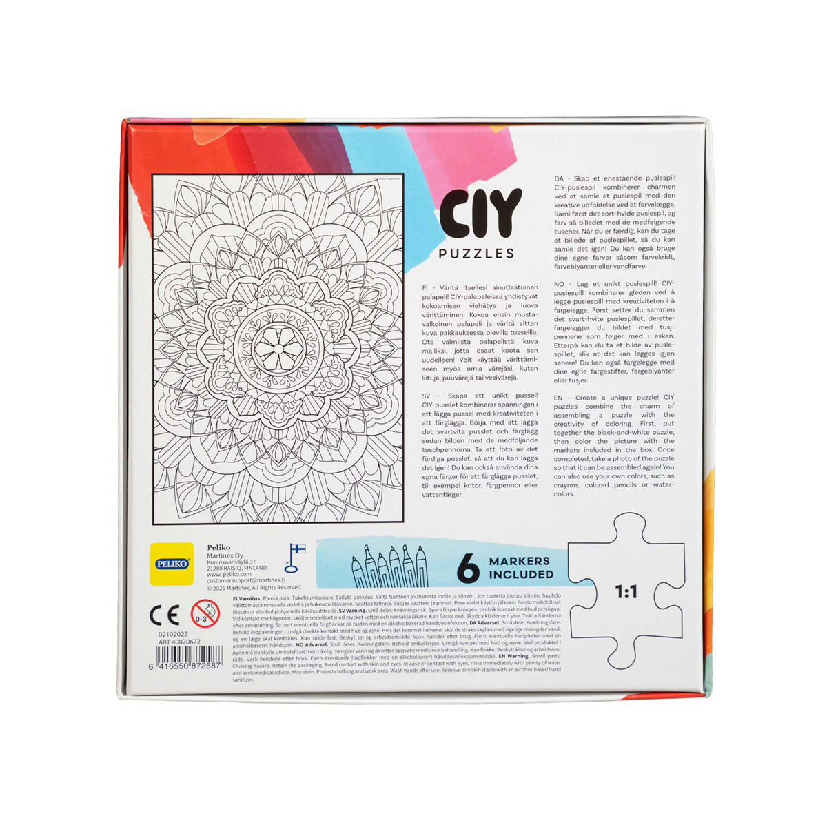CIY-palapeli 99 palaa ja tussit Mandala