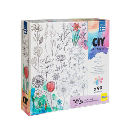 CIY-palapeli 99 palaa ja vesivärit Kukat