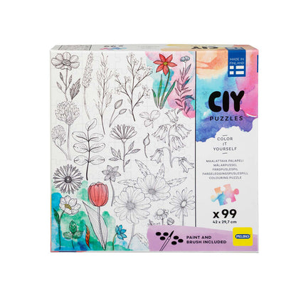 CIY-palapeli 99 palaa ja vesivärit Kukat